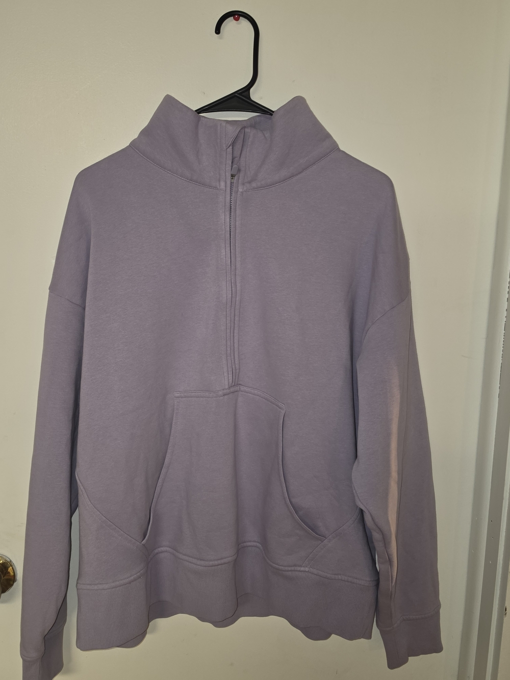 Zella Lavender Half-Zip Cowl Neck Pullover